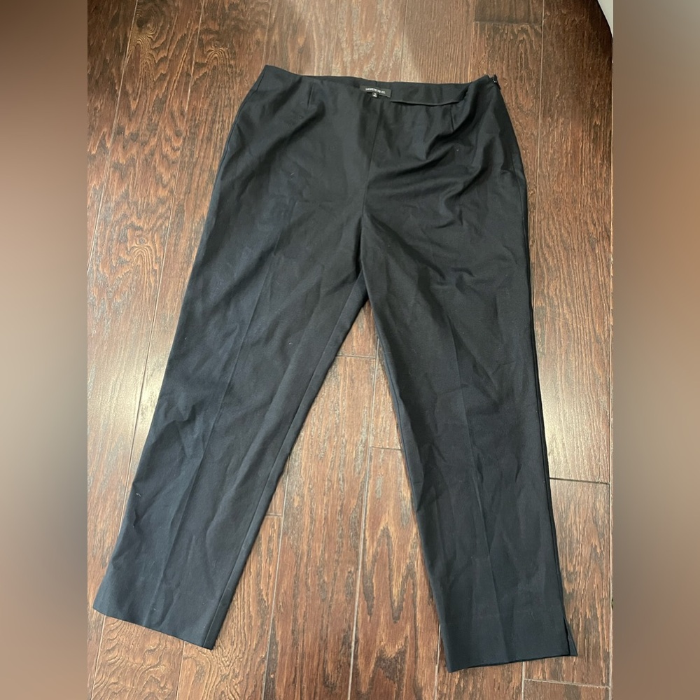 Lafayette 148 New York Pant Side Zip Black Size 12 Business Casual Classic